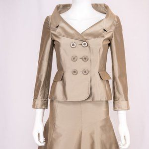 Moschino 2 Piece Champagne Blazer and Skirt w/ Zip